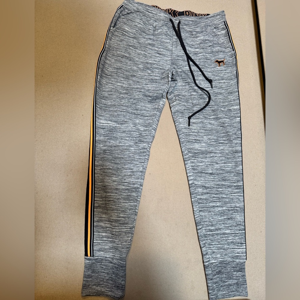 PINK Victoria's Secret Gray and Black Track Pants Joggers